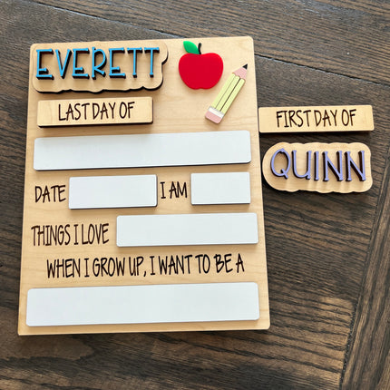 APPLE & PENCIL FIRST + LAST DAY OF SCHOOL SIGN