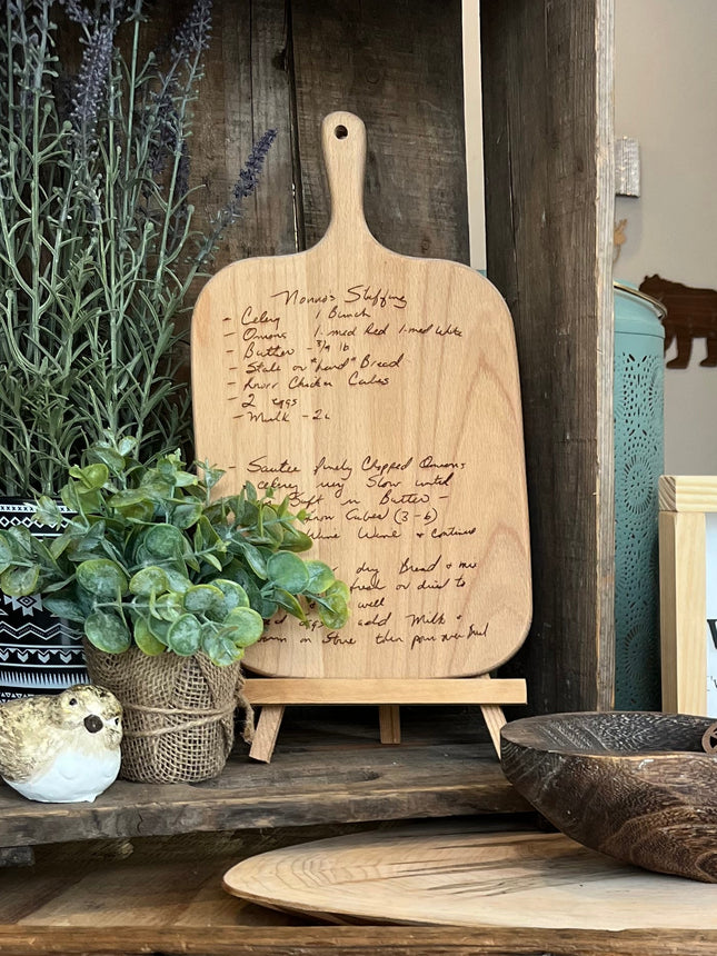 ENGRAVED RECIPE ON CHARCUTERIE BOARD