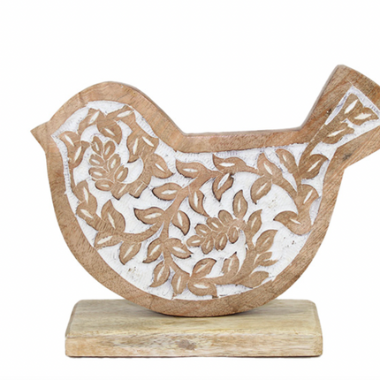 SMALL WOOD CARVED BIRD / K58211 *