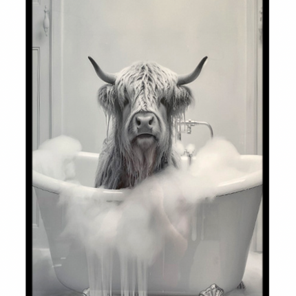 HIGHLAND COW IN TUB / K54826