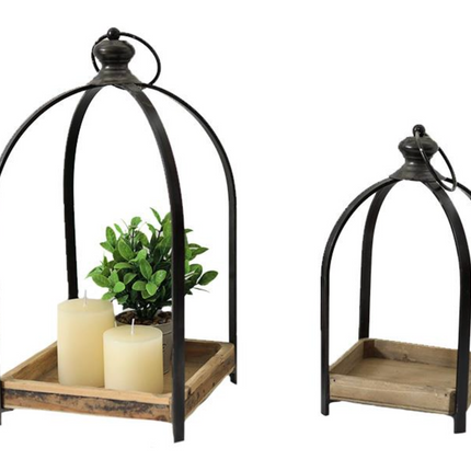 WOOD & METAL CANDLE STANDS / K21951 *