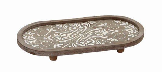 WOOD OVAL TRAY / K52214