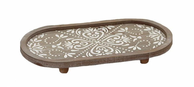 WOOD OVAL TRAY / K52214 *