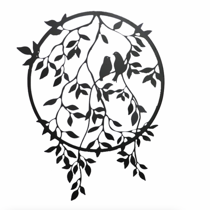 BIRD LEAF METAL WALL ART / K22972 *