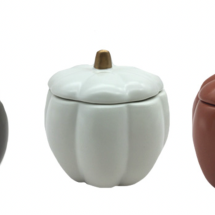 CERAMIC PUMPKINS JARS / K81309