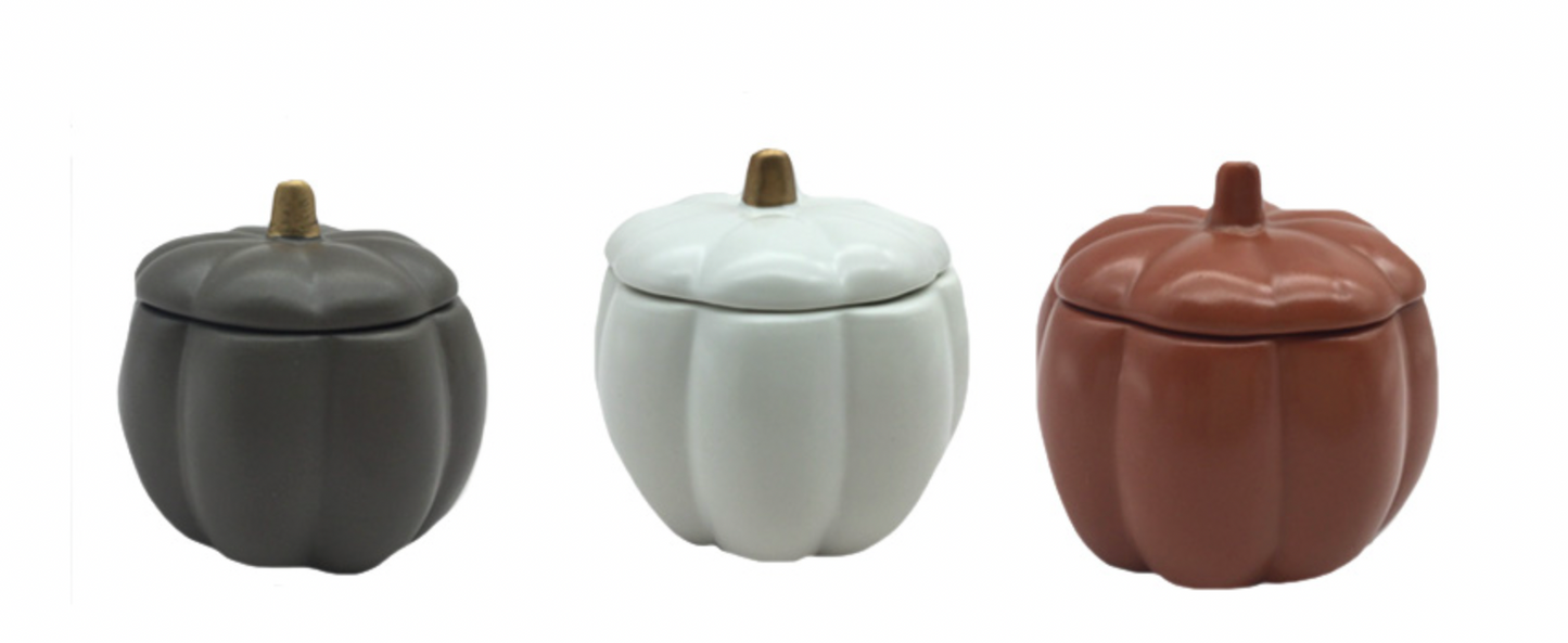 CERAMIC PUMPKINS JARS / K81309