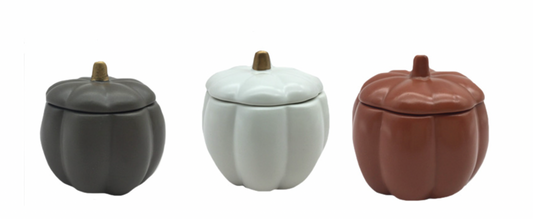 CERAMIC PUMPKINS JARS / K81309