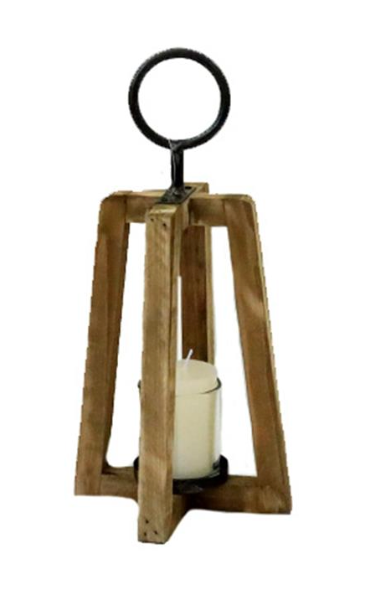 WOOD & METAL CANDLE HOLDER / K52901