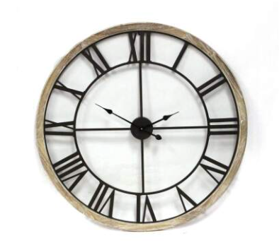 LARGE WOODEN WALL CLOCK / S175 *