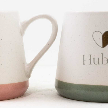 WIFEY + HUBBY MUGS  / S203 *