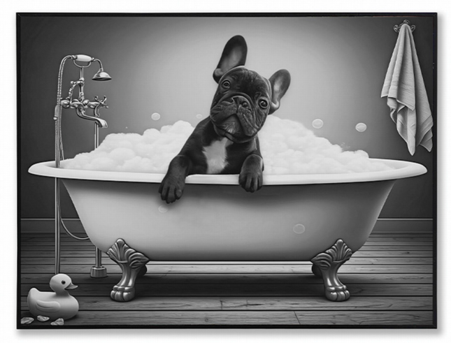 FRENCHIE DOG IN TUB / K54829 *