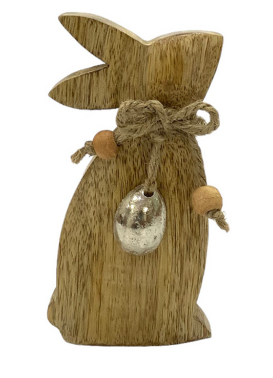 SITTING WOOD BUNNY / K52748