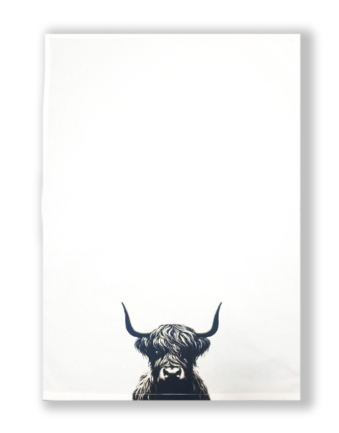 HIGHLAND COW TEA TOWEL / K70465 *