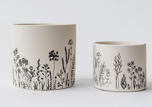 WILD FLOWERS TERRACOTTA POT / F369