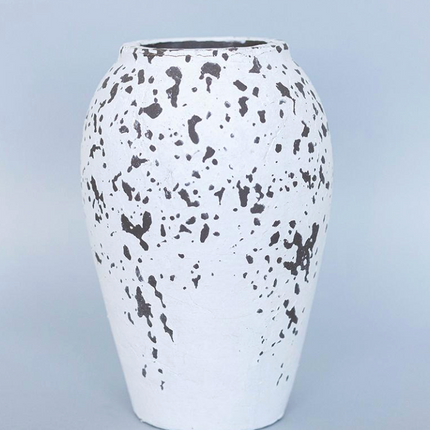 CHIPPED WHITE TERRACOTTA VASE / F448