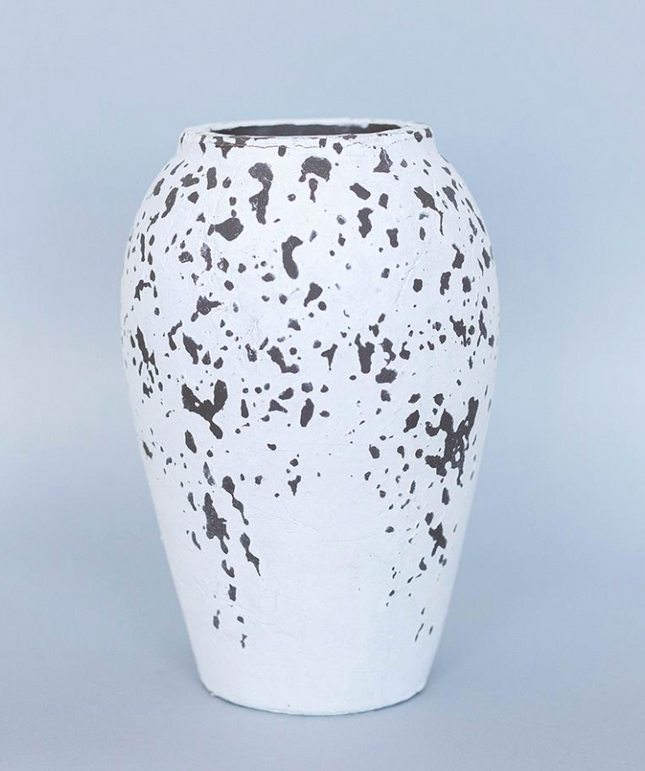 CHIPPED WHITE TERRACOTTA VASE / F448
