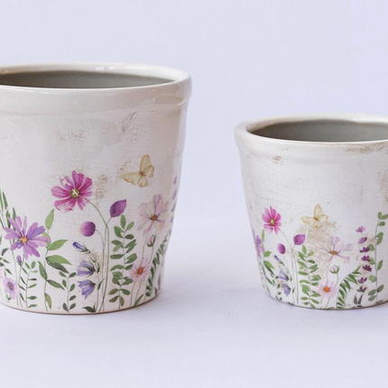 CERAMIC GLAZED FLOWER POT / F177