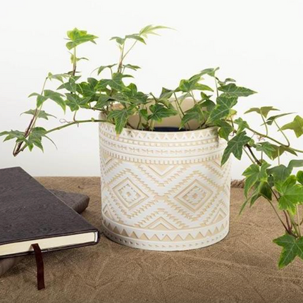AZTEC FLOWER POT / F139