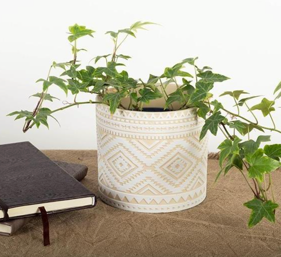 AZTEC FLOWER POT / F139