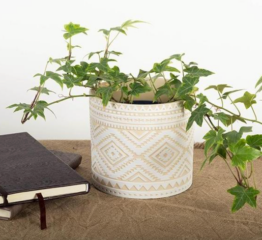 AZTEC FLOWER POT / F139