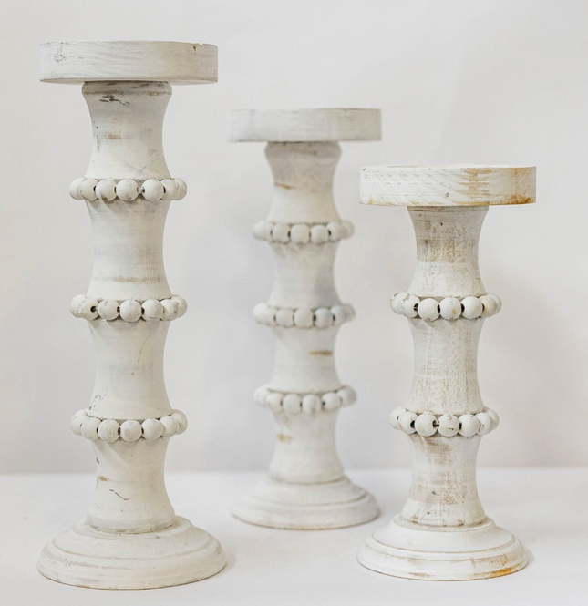 WOODEN CANDLE HOLDER / F14498