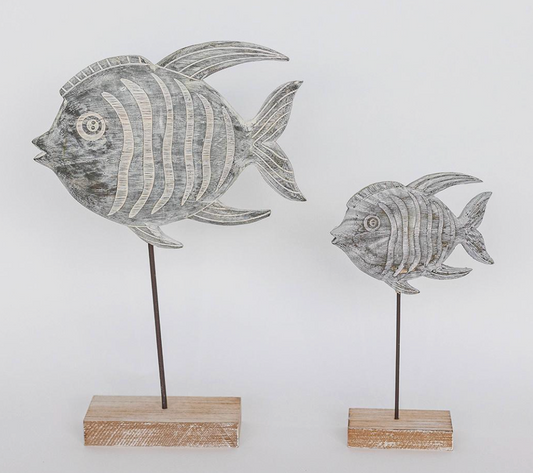 WOODEN FISH ON STICKS / F709
