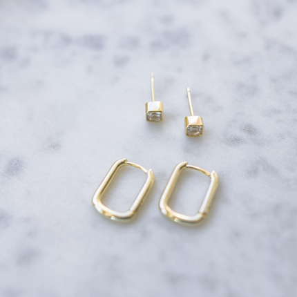 DUET SET SQUARE EARRINGS