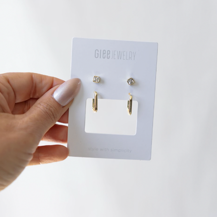 DUET SET SQUARE EARRINGS