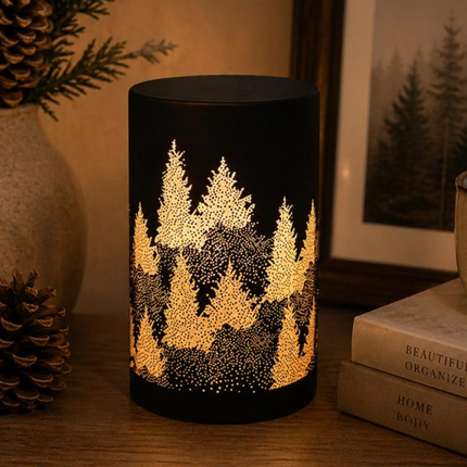 SMALL BLACK + GOLD TREE LED LIGHT / K43476