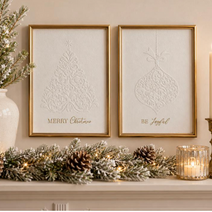 TEXTURED CHRISTMAS PRINTS / K80107