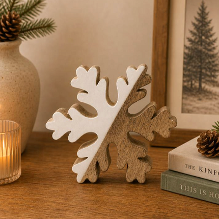 SMALL WOOD + WHITE SNOWFLAKE / K83813
