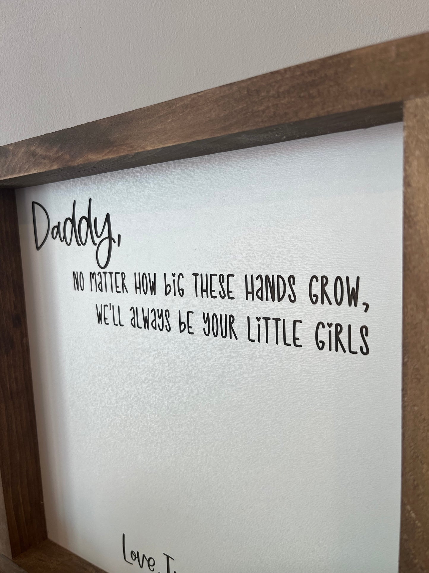 DADDY'S LITTLE GIRL / BOY FRAMED SIGN