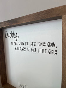DADDY'S LITTLE GIRL / BOY FRAMED SIGN