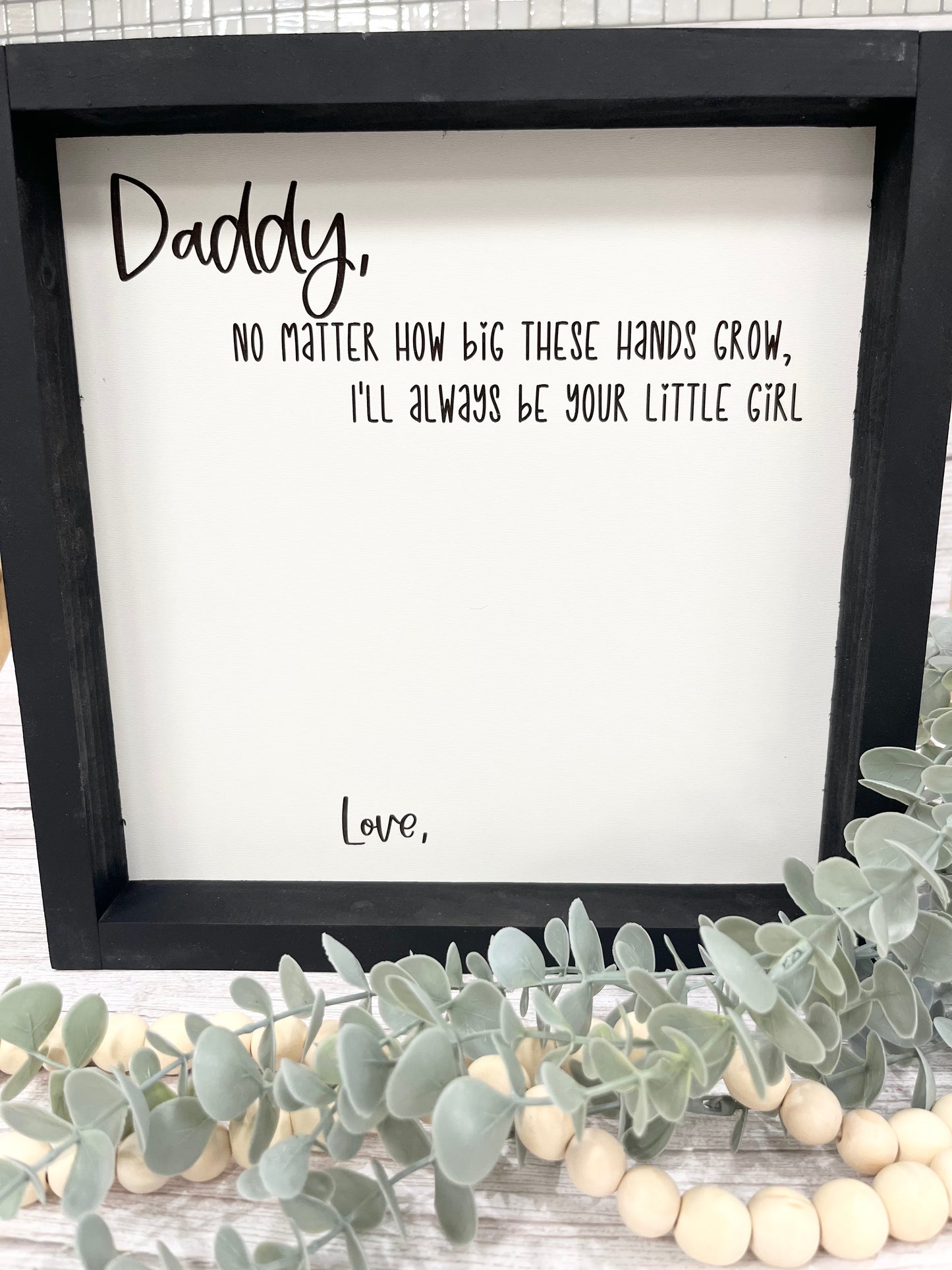 DADDY'S LITTLE GIRL / BOY FRAMED SIGN