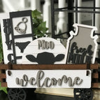 WAGON & WELCOME COW SET