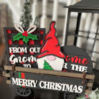 WAGON & MERRY CHRISTMAS GNOME SET