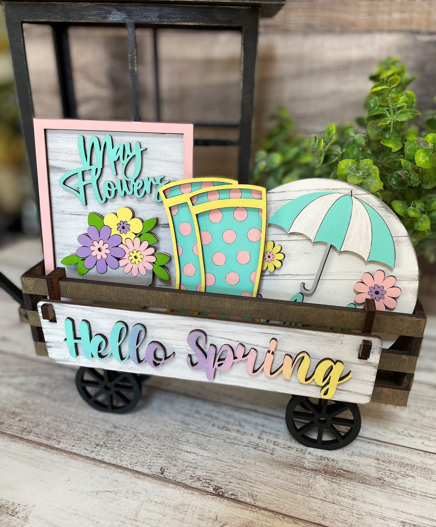 APRIL SHOWERS INTERCHANGEABLE WAGON DIY