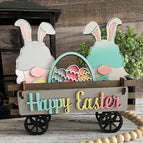 WAGON & GNOME EASTER BUNNY SET