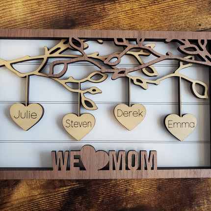 HANGING HEARTS FRAMED SIGN