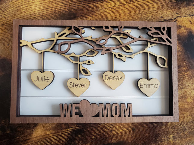 HANGING HEARTS FRAMED SIGN