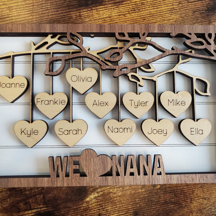 HANGING HEARTS FRAMED SIGN