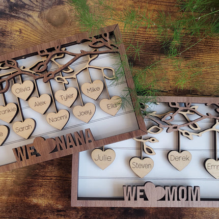 HANGING HEARTS FRAMED SIGN