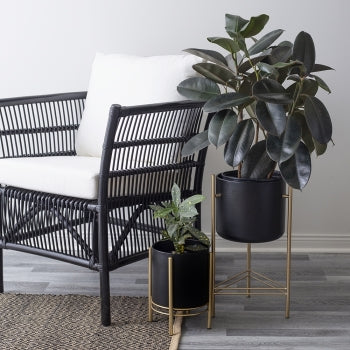 SMALL BLACK FLOOR PLANTER / B9471 *