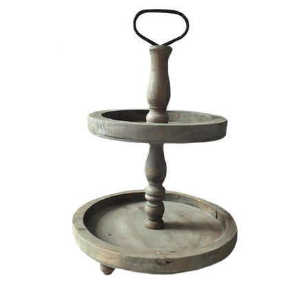 BROWN TWO TIER TRAY / K23229