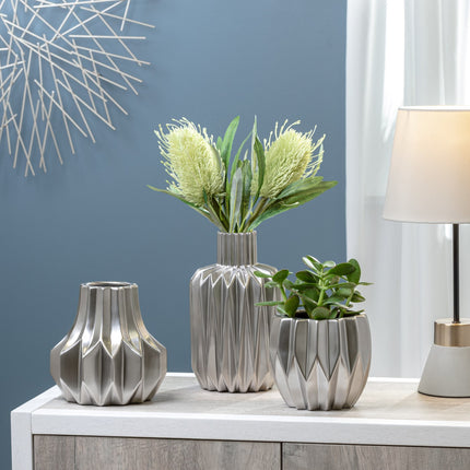 AURORA PLEATED CERAMIC POT / TT904060 *