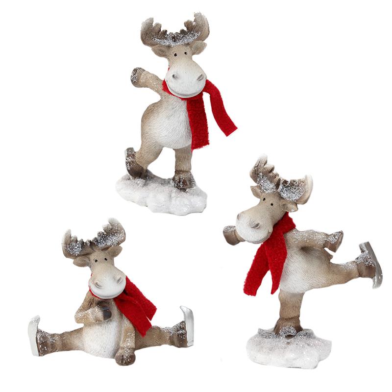 MOOSE WITH SCARF FIGURINES / K42257