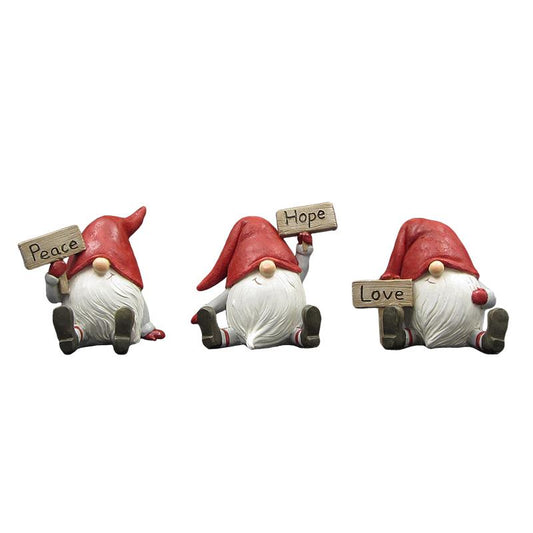 GNOME STATUES PEACE, HOPE, LOVE / K44957