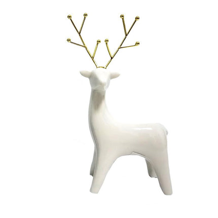LARGE WHITE AND GOLD REINDEER / K49461