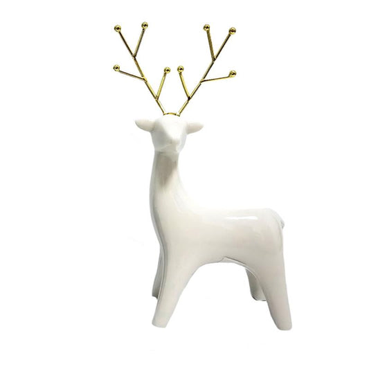 LARGE WHITE AND GOLD REINDEER / K49461