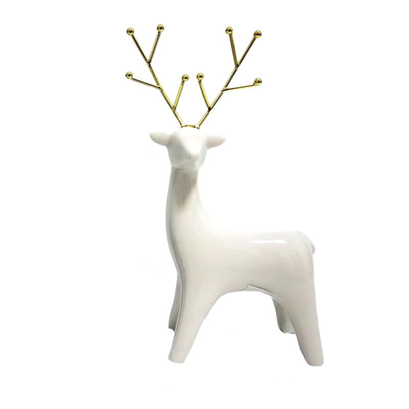 LARGE WHITE AND GOLD REINDEER / K49461